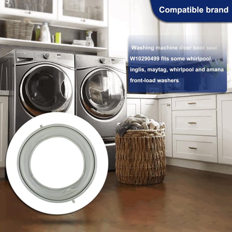 Vanesa W10290499 Wfw9050xw00 W10381562 Washer Door Bellow Compatible with whirlpool/Inglis/maytag/amana Washing Machine Door Boot Replacement for Wpw10381562 wfw9250ww01 WFW9150WW00 MHWE200XW00 NFW7300WW00 - Image 3